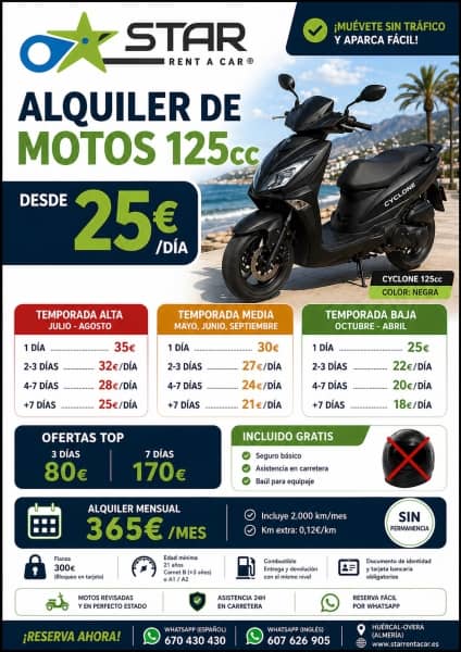 Star rent a car promoción motos 125cc